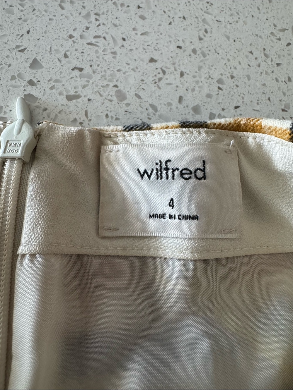 Wilfred Plaid Mini Skirt in Black, Cream & Tan - Picture 5 of 6